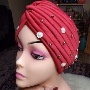 Red with pearls